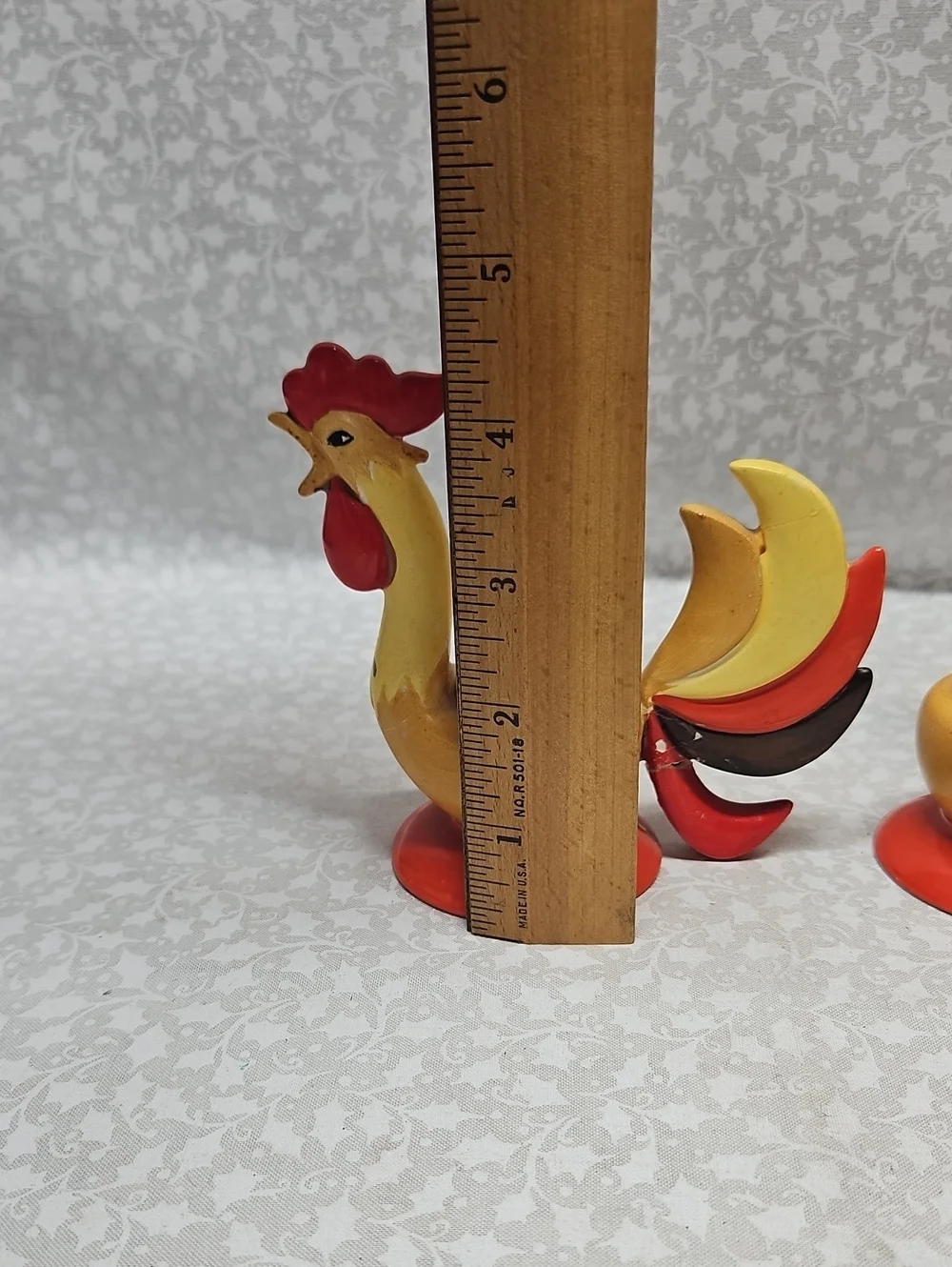 1960 Holt Howard Rooster Candlestick Holders Fall Thanksgiving Japan